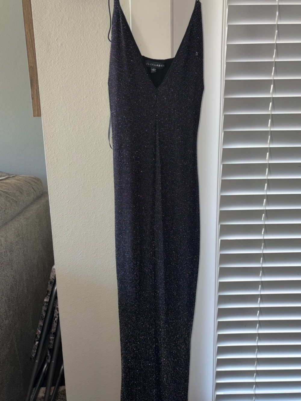 JLUXLABEL Black Sparkle Maxi Slip Dress